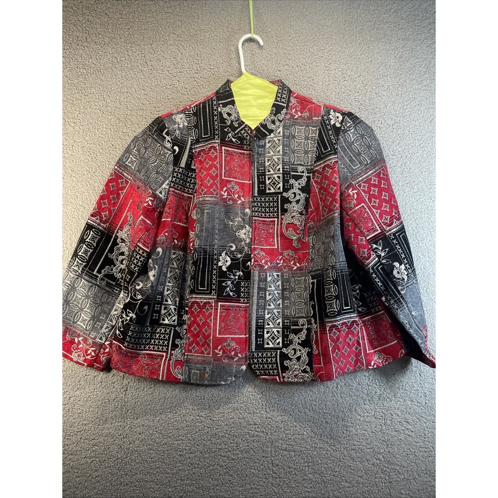 Molly & Maxx‎  1/4  Zip Blazer Women's Size 3X Red And Black Casual Business
